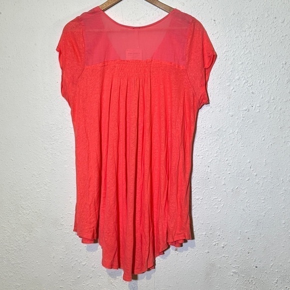Free People Azalea Highland Button Front V-neck Short Sleeve Top Size Small Wmn - Picture 6 of 11